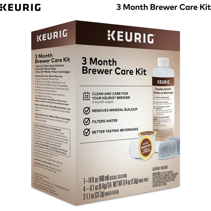 Keurig 3-Month Brewer Maintenance Kit Includes Descaling Solution, Water Filter Cartridges & Rinse Pods, Compatible Classic/1.0 & 2.0 K-Cup Coffee Makers, 7 Count - Image 3