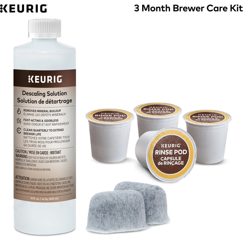 Keurig 3-Month Brewer Maintenance Kit Includes Descaling Solution, Water Filter Cartridges & Rinse Pods, Compatible Classic/1.0 & 2.0 K-Cup Coffee Makers, 7 Count - Image 2