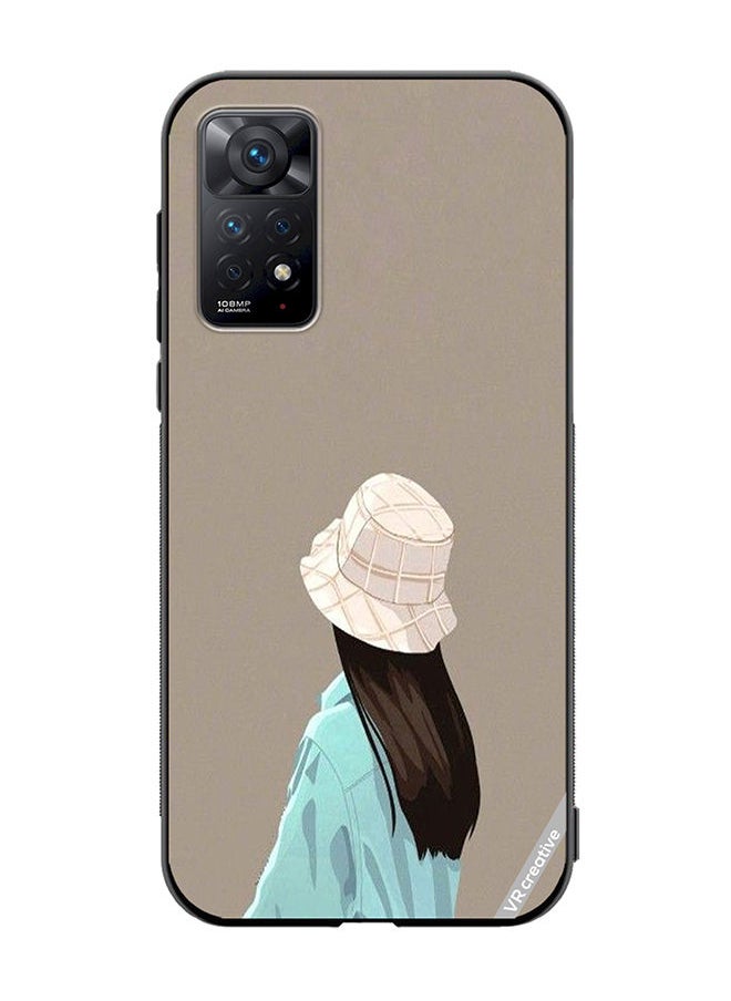 VR CREATIVE - Protective Case Cover For Xiaomi Redmi Note 11 Pro 5G Brown Hat Girl Design Multicolour - Image 1