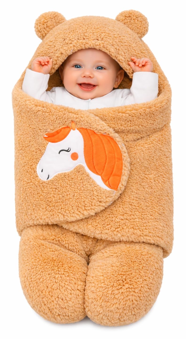 BRANDONN Baby Blanket Newborn Gift Pack of Swaddle Wrapper, 0-9 Months, Length 68 cm x Width 68 cm - Image 1