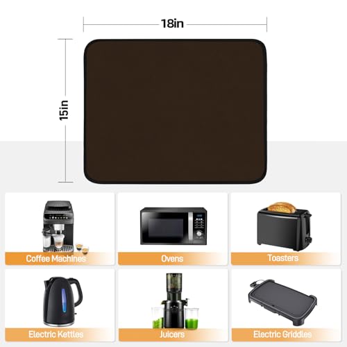 Amerbro Heat Resistant Mats for Countertop - Fireproof 15x18 in Heat Resistant Mats for Air Fryer - Kitchen Countertop Protector for Air Fryer, Coffee Maker, Stand Mixer, Toaster, Oven 2PCS - Brown - Image 4