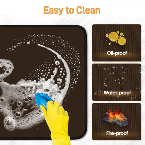 Amerbro Heat Resistant Mats for Countertop - Fireproof 15x18 in Heat Resistant Mats for Air Fryer - Kitchen Countertop Protector for Air Fryer, Coffee Maker, Stand Mixer, Toaster, Oven 2PCS - Brown - Image 5