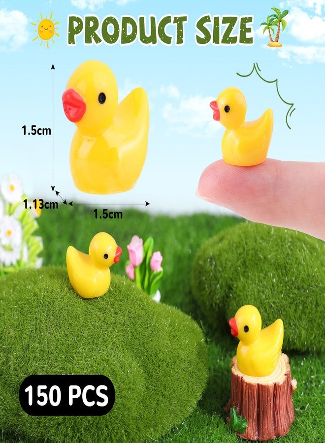 TINKRSTUFF 150PCS Mini Resin Animals Cute Yellow Tiny Ducks,Miniature Duck Figures to Hide,Little Animal Small Figurines Bulk for Topper Desk Garden Dollhouse Landscape Aquarium Ornaments DIY Crafts & Decor - Image 2