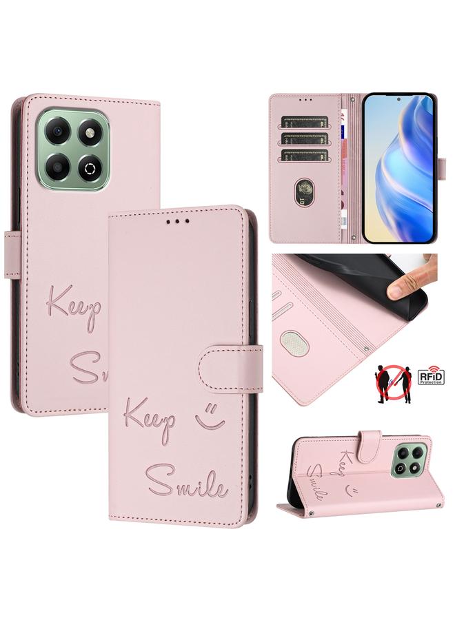 S-TOP Case For Honor X6b Smile Embossing RFID Leather Phone Case - Image 1