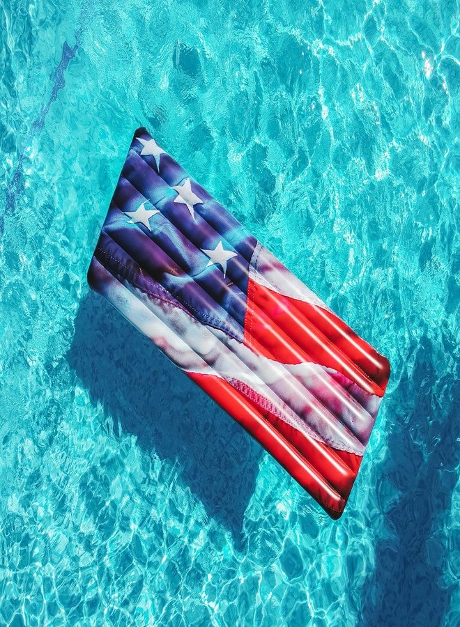 Poolcandy Stars and Stripes Pool Rafts (Deluxe Inflatable Large American Flag Pool, Beach, Lake Raft) - Image 2