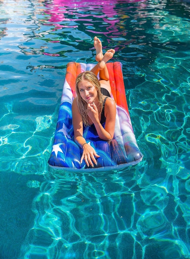 Poolcandy Stars and Stripes Pool Rafts (Deluxe Inflatable Large American Flag Pool, Beach, Lake Raft) - Image 5