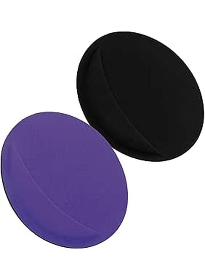 Ergonomic Mouse Pad Set with Wrist Support Non Slip Round Mat for Office Laptop Black Purple - Image 1