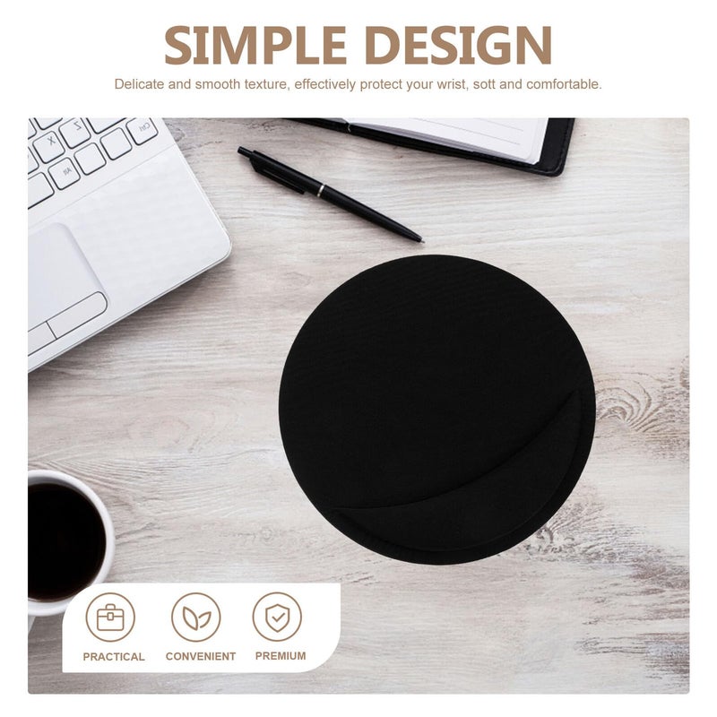 Ergonomic Mouse Pad Set with Wrist Support Non Slip Round Mat for Office Laptop Black Purple - Image 4