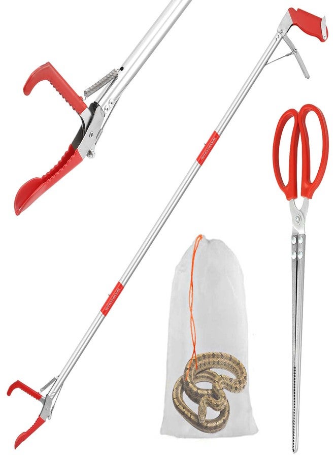 Lconvicely 50in Multi-Functional Snake Grabber Tool Set，Collapsible Snake Catcher with Wide Jaw, Stainless Steel Snake Tongs with Non-Slip Grip Handle - Image 1