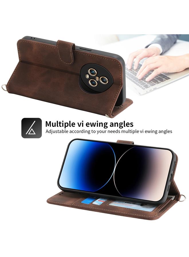 S-TOP Case For Honor Magic5 Skin Feel Flowers Embossed Wallet Leather Phone Case - Image 3