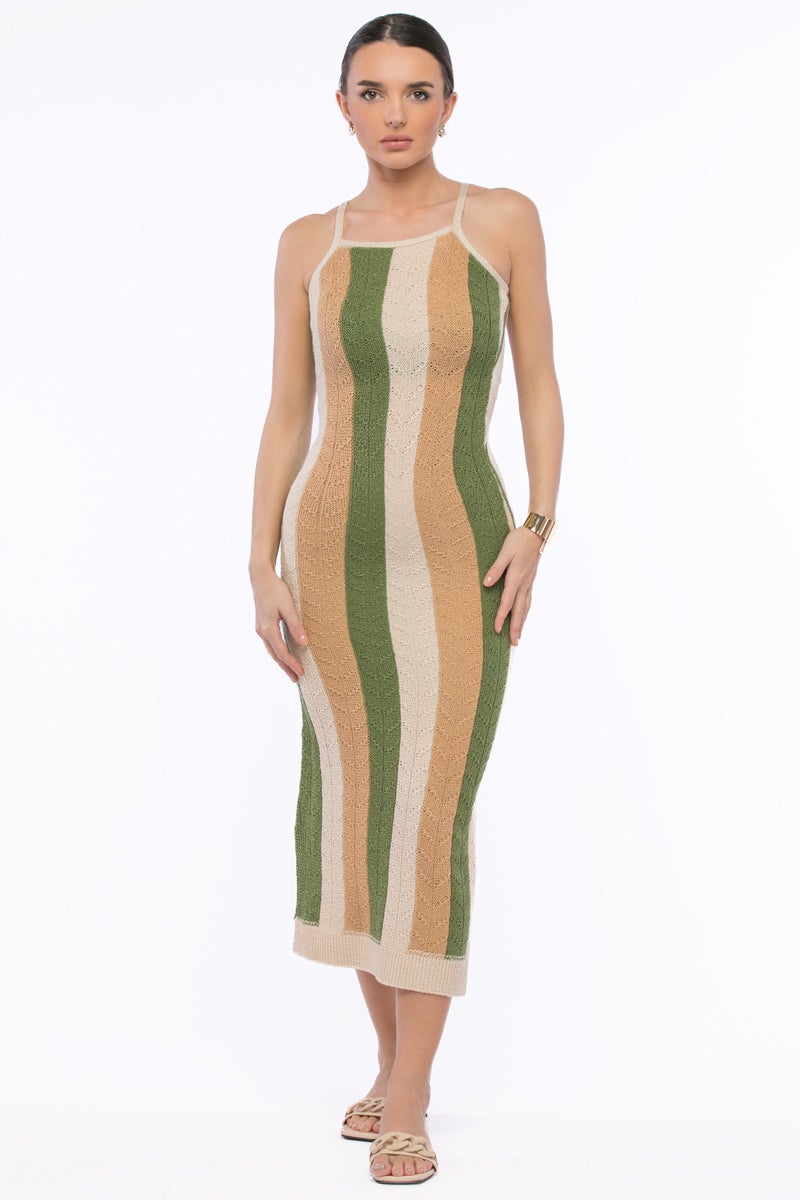 RINA Fine Line Midi Dress - Image 1