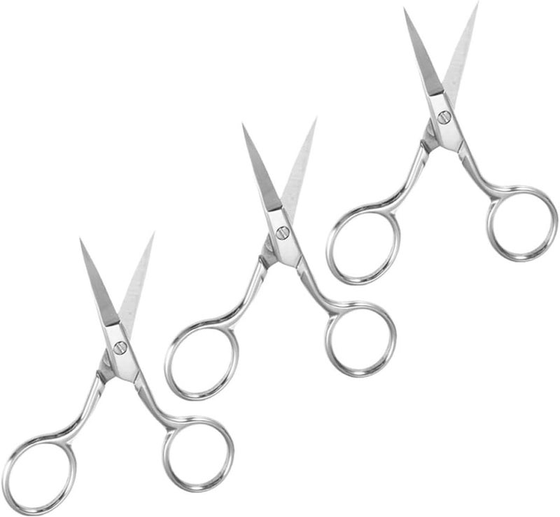 Wide range compatible material 3pcs Stainless Steel Eyebrow Scissors Pointed Tip Small Metal Scissors for Face Hair Grooming Portable Eyebrow Trimmer for Women and Men Bug proof seal Easy handling optimized design Working day delivery service Transparent body Temp & permanent project compatible Multi usage Multi option design All item simple matching build Space saving design picks General purpose design Intra-city fast distribution Heat resistant Multi-use well optimized build Globally spread simple design Elegant practical design Gulf standard sizing alternatives Wide range compatible material Solid anti-deform Connectable modular Suburban residential ship Foldable Carefully selected material Chemical free Daily life matching design - Image 1