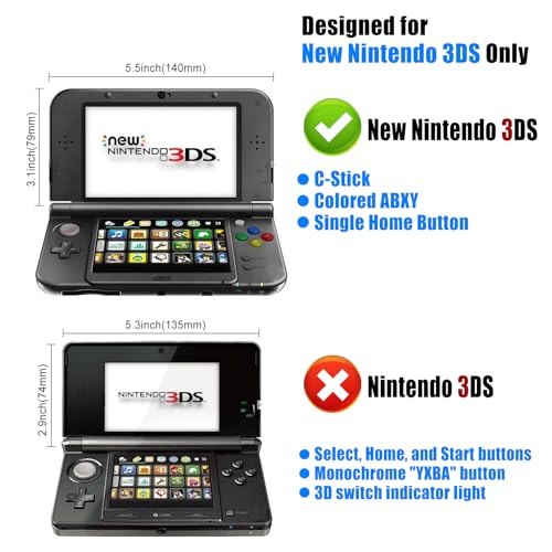 VSEER New 3DS Case - Ultra Clear Crystal Transparent Hard Shell Protective Case Cover Skin for Nintendo New 3DS - [New Modified Hinge-Less Design] - Image 2