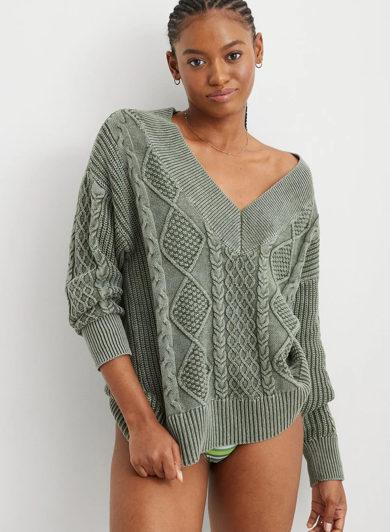 Aerie Cable Knitted Sweater