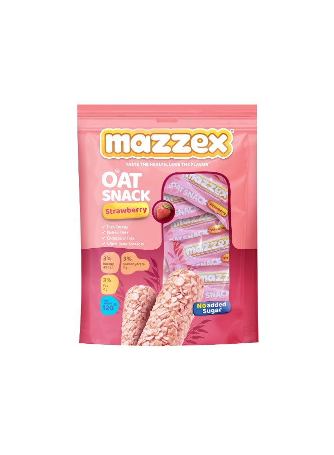 Mazzex Oat Snack Strawberry, 120g Pack of 2 – Healthy Crunchy Oat Snack - Image 2