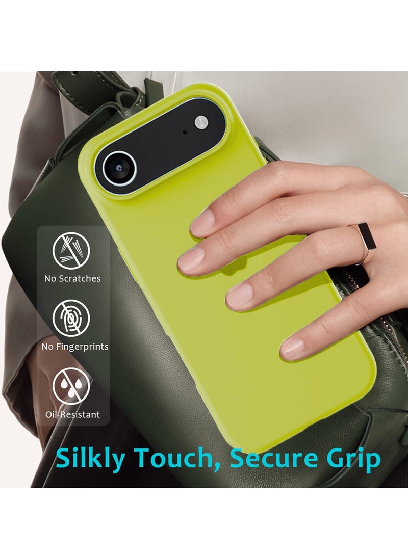Wtech Apple iPhone Air 5G 2025 Luxury Premium Quality Liquid Silicone Case Cover (MCRPSN) - Neon Yellow - Image 2