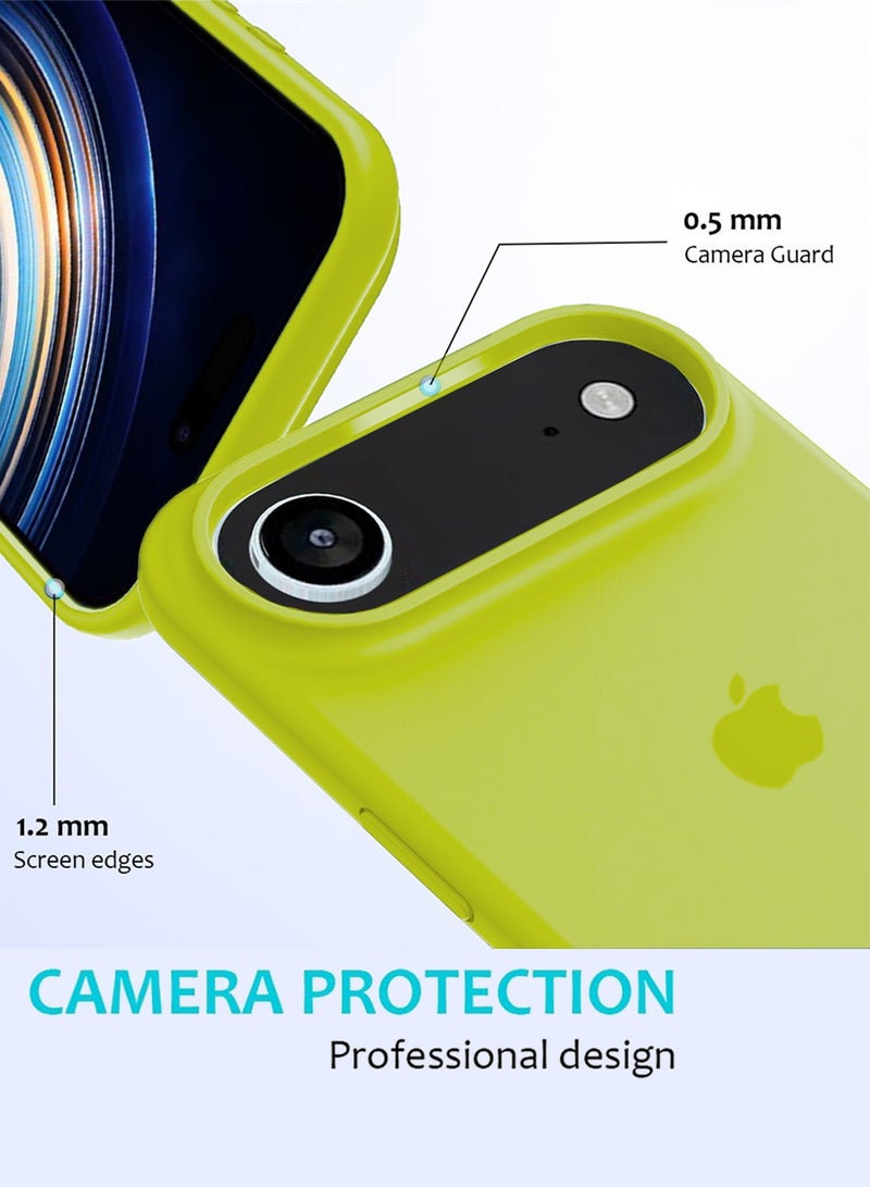 Wtech Apple iPhone Air 5G 2025 Luxury Premium Quality Liquid Silicone Case Cover (MCRPSN) - Neon Yellow - Image 4