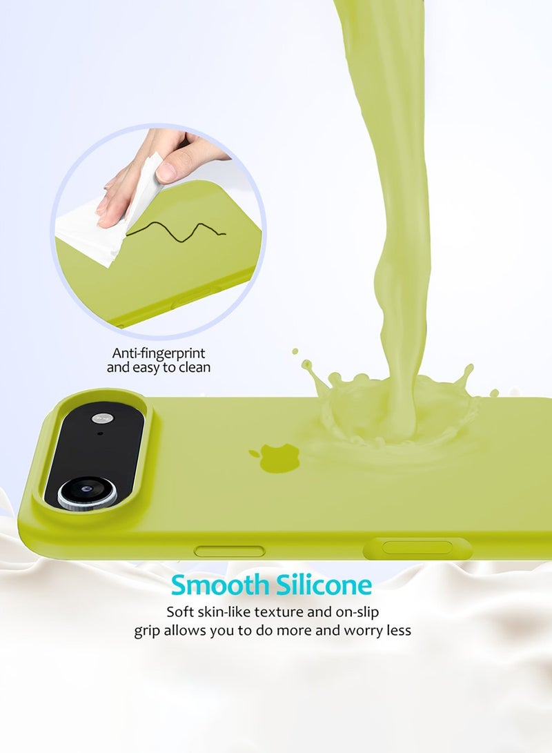 Wtech Apple iPhone Air 5G 2025 Luxury Premium Quality Liquid Silicone Case Cover (MCRPSN) - Neon Yellow - Image 3