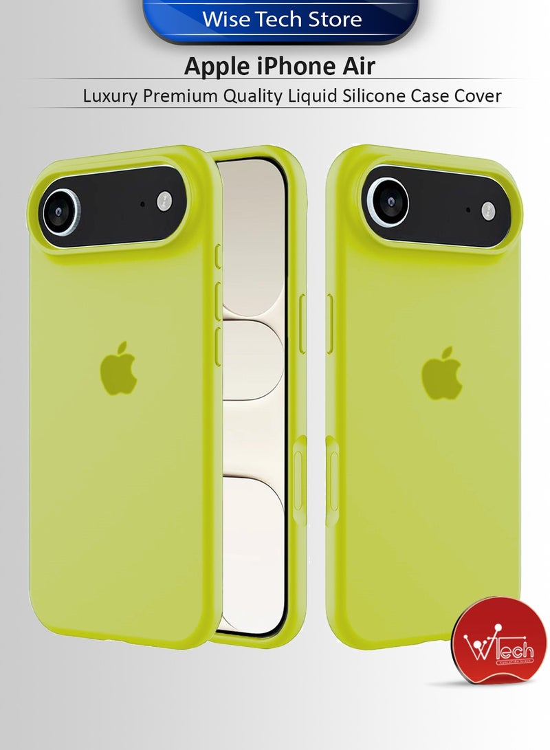 Wtech Apple iPhone Air 5G 2025 Luxury Premium Quality Liquid Silicone Case Cover (MCRPSN) - Neon Yellow - Image 1