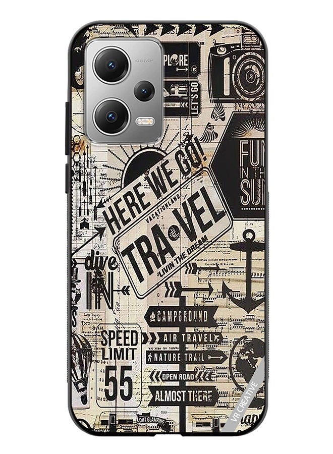 VR CREATIVE Protective Case Cover For Xiaomi Redmi Note 12 Here We Go Travel Design Multicolour - Image 1