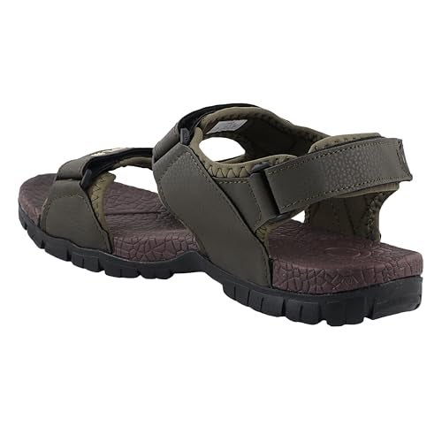 FUEL Rambo-04 Comfortable & Lightweight of Anti-Skid Flexible & Breathable for Running & Walking Stylish Casual Sandal For Men's (Olive-7UK) - Image 3