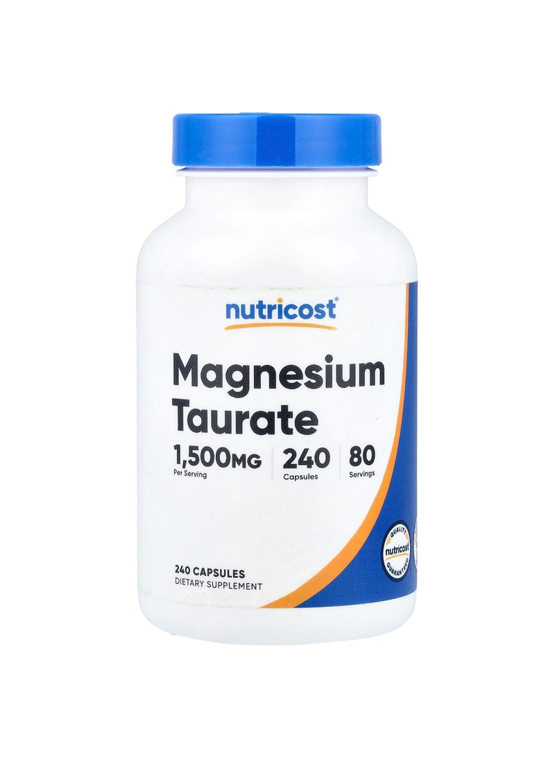 Nutricost Magnesium Taurate, 240 Capsules (500 mg per Capsule)