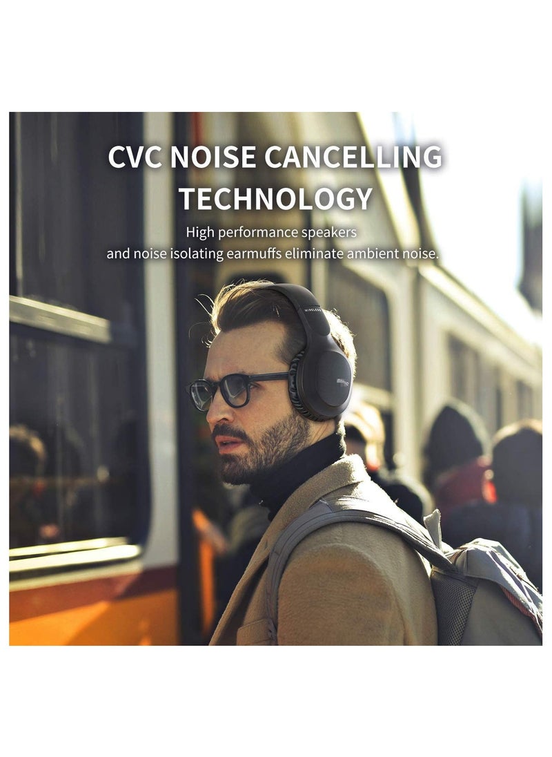 Generic Wireless Bluetooth Headphone with HI-FI Stereo, Soft Memory-Protein Earmuffs, Detachable Cat Ear On-Ear Headphones for Travel/Work/Class/Office Black  - Image 3