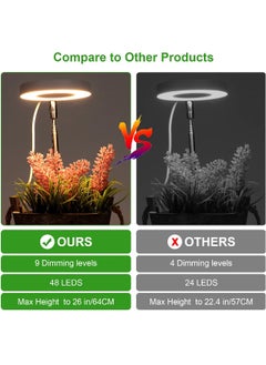 Generic LED Grow Light, Full Spectrum Growing Lamp for Indoor Plants, 9 Adjustable Brightness 180° Rotatable Light Panel  - Image 3