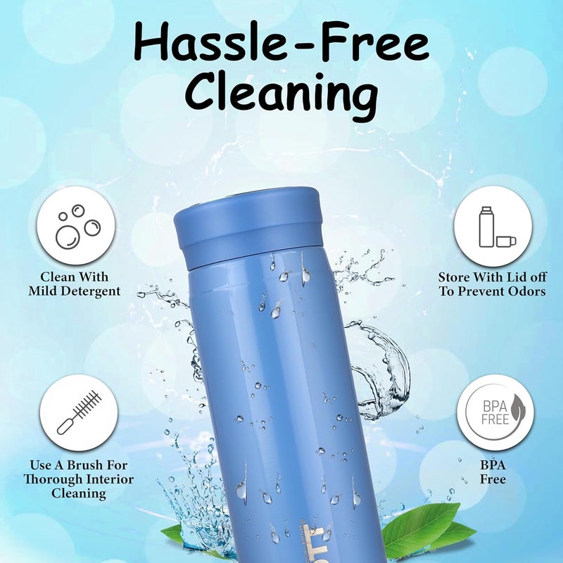 PROBOTT Probott Wow 200ml Stainless Steel Vacuum Insulated Flask for Kids | Perfect Water Bottle for Baby, Blue | Wide Mouth | Easy to Open & Carry | Hot & Cold | Perfect for Toddlers | Leakproof  - Image 2