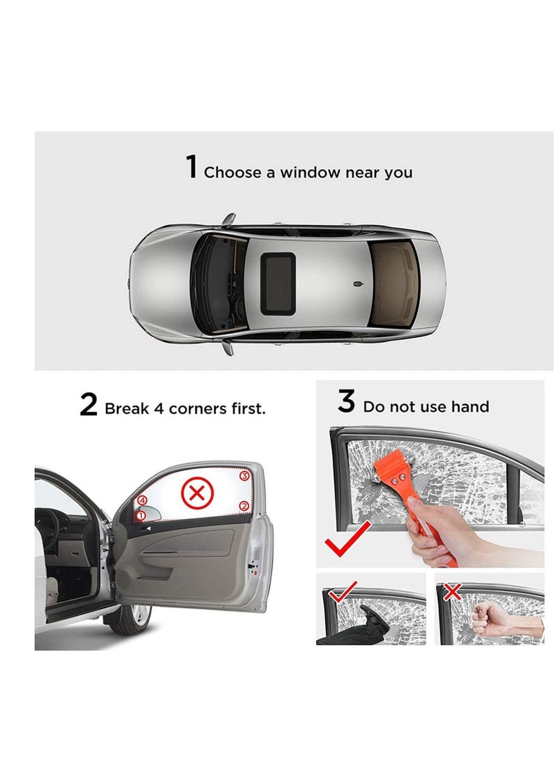 Captaintech Car Emergency Escape Window Break Hammer, Safety Seat Belt Cutter Tool Car Auto Safety Hammer Window Break Hammer Safety Seat Tool Tech Emergency Hammer Seat Belt Cutter - Image 4