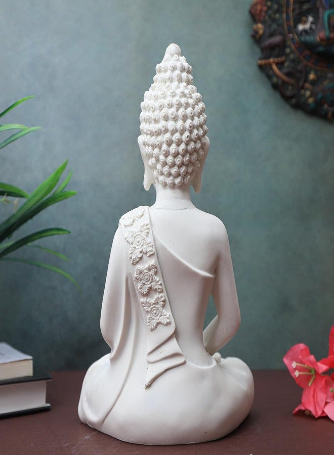 The Advitya تمثال بوذا أدفيتيا لتزيين المنزل | تمثال بوذا/غوتاما بوذا/شاكياموني، قطعة فنية رائعة لمنزل جديد، هدية عيد ميلاد، هدية للشركات | قطع ديكور منزلية لغرفة المعيشة (أبيض، 10 بوصات) - Image 3