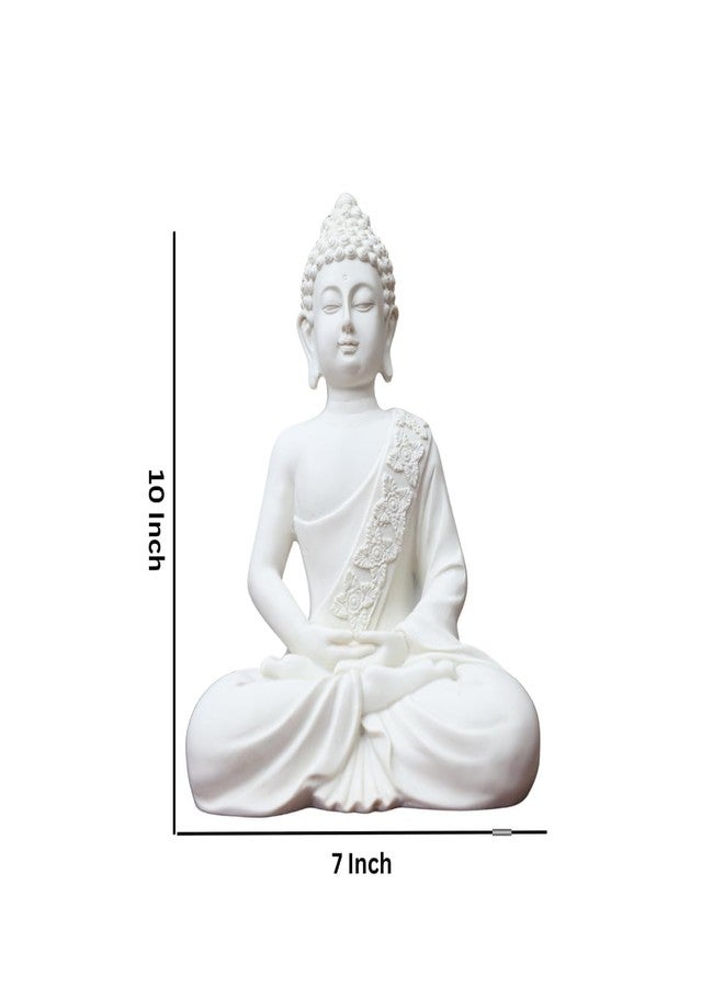 The Advitya تمثال بوذا أدفيتيا لتزيين المنزل | تمثال بوذا/غوتاما بوذا/شاكياموني، قطعة فنية رائعة لمنزل جديد، هدية عيد ميلاد، هدية للشركات | قطع ديكور منزلية لغرفة المعيشة (أبيض، 10 بوصات) - Image 4