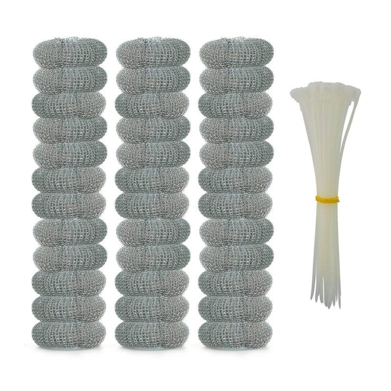 36 Pack Washing Machine Lint Traps with 36 Nylon Cable Ties Laundry Mesh Washer Sink Drain Hose Screen Filter The Laundry Water Lint Trap Snare Net Rustproof Lint Catcher