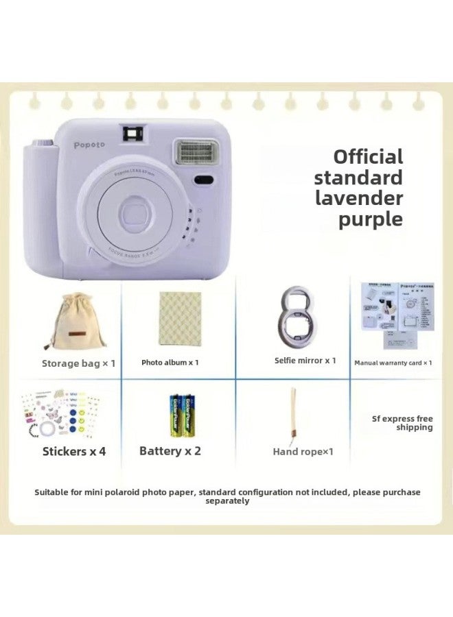 Generic Popoto Polo MINI Camera Package With Photo Paper One-time Imaging Gift Is Small And Can Be-Body Color:Lavender Purple-official Standard  - Image 1