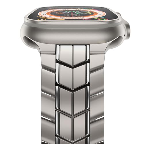 NewWays Grade 2 Titanium Band Compatible With Apple Watch Ultra2 49mm 45mm 44mm 42mm for Series 987654321SE Men - Image 1