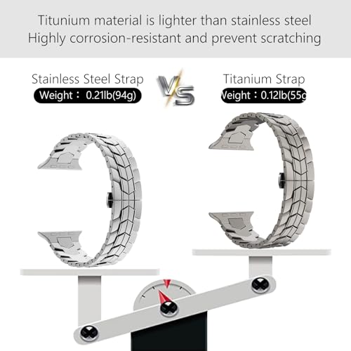 NewWays Grade 2 Titanium Band Compatible With Apple Watch Ultra2 49mm 45mm 44mm 42mm for Series 987654321SE Men - Image 3