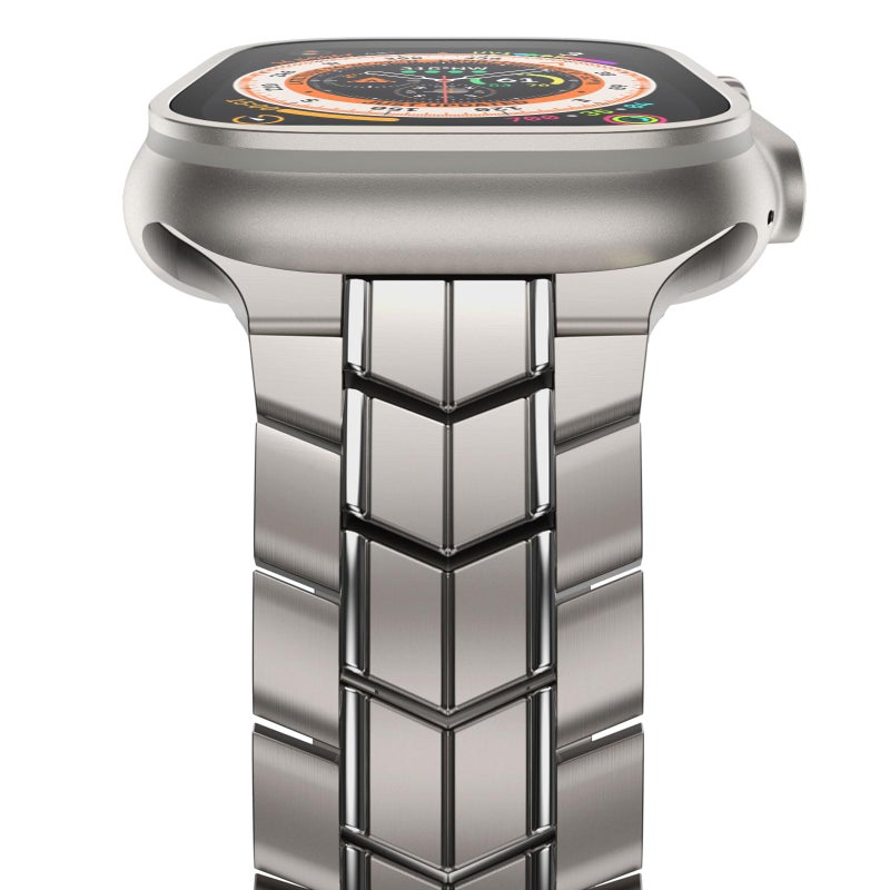 NewWays Grade 2 Titanium Band Compatible With Apple Watch Ultra2 49mm 45mm 44mm 42mm for Series 987654321SE Men - Image 2