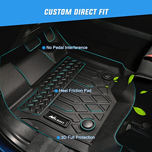 Nilight TPE Floor Mats for 2021 2022 2023 2024 2025 Chevy Chevrolet Tahoe GMC Yukon Cadillac Escalade Bench Seating, All Weather Custom Fit Heavy Duty Floor Liners - Image 2