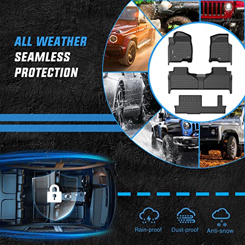 Nilight TPE Floor Mats for 2021 2022 2023 2024 2025 Chevy Chevrolet Tahoe GMC Yukon Cadillac Escalade Bench Seating, All Weather Custom Fit Heavy Duty Floor Liners - Image 5