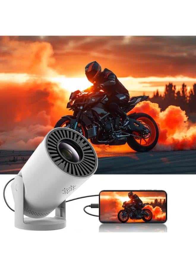 HY-300 Pro Mini Projector,4K 1080P HD Portable Home Theater for Outdoor Activities & Office Learning, Lightweight Design, Compatible with Android & iPhone for Direct Connection