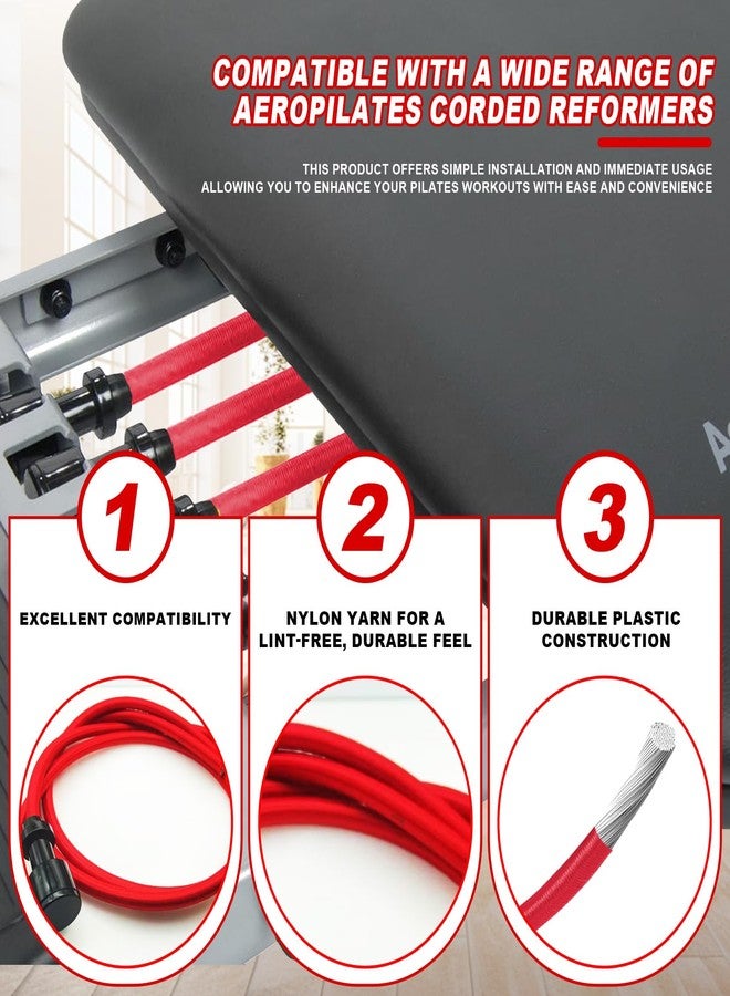 VCTGAM® Double Power Resistance Cord Compatible with AeroPilates Reformers – Dual Resistance Replacement Cords, Fits Most Corded Pilates Machines - Image 2