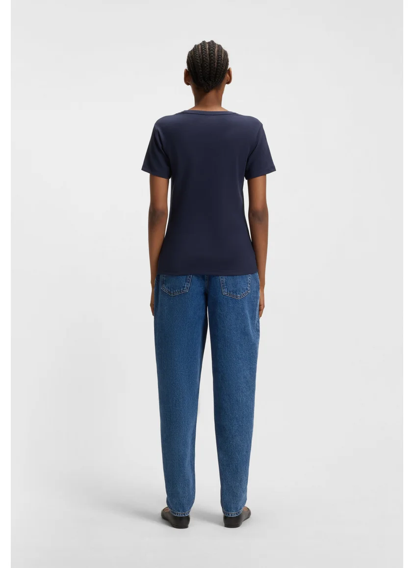 هوجو Cotton-blend T-shirt with stacked-logo embroidery