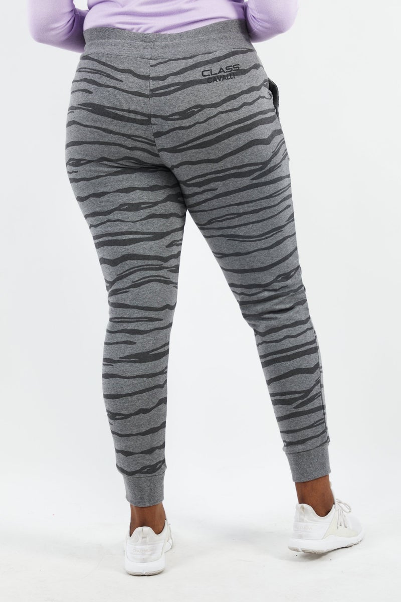 Cavalli Class Women Animal Print Drawstring Sweatpants, Multicolor - Image 3