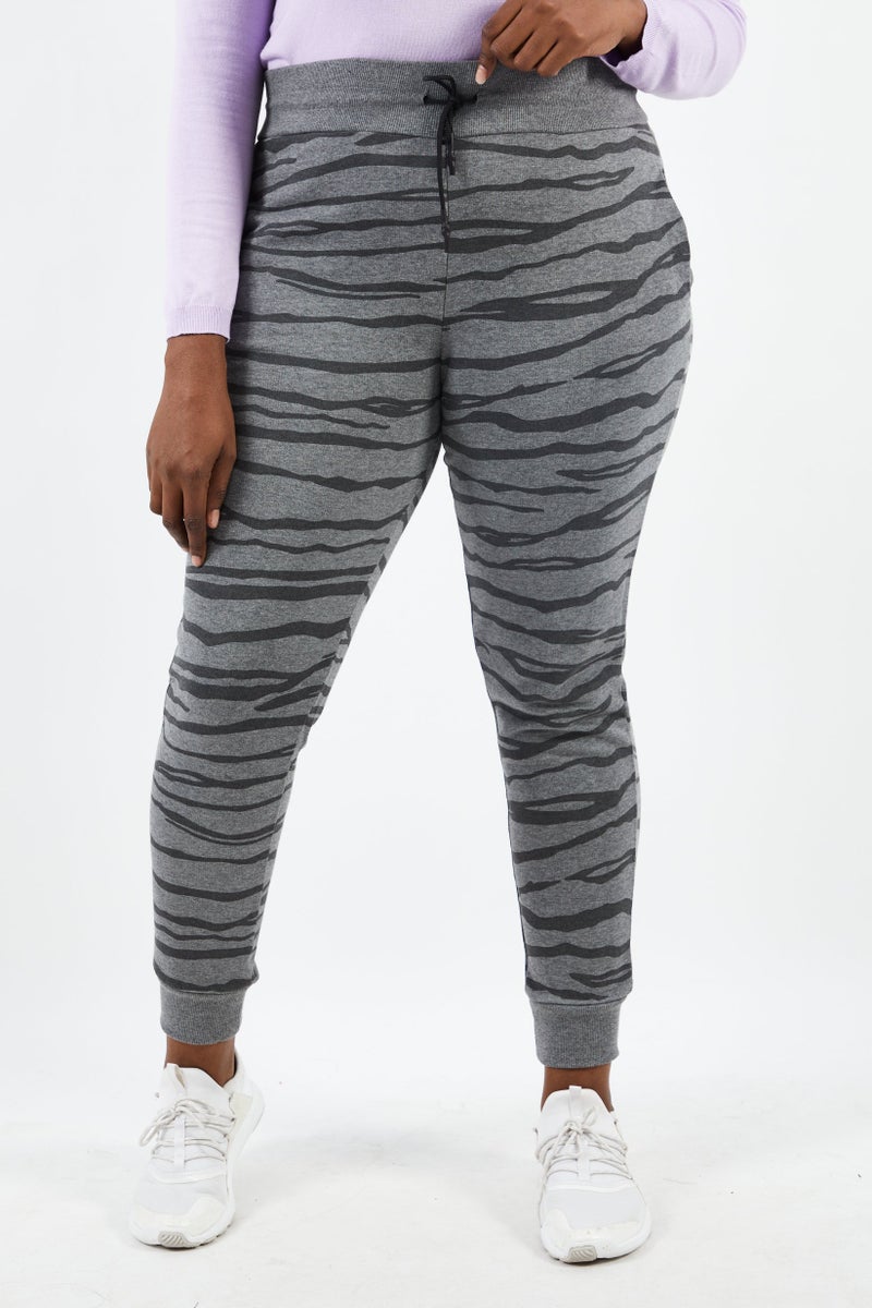 Cavalli Class Women Animal Print Drawstring Sweatpants, Multicolor - Image 1