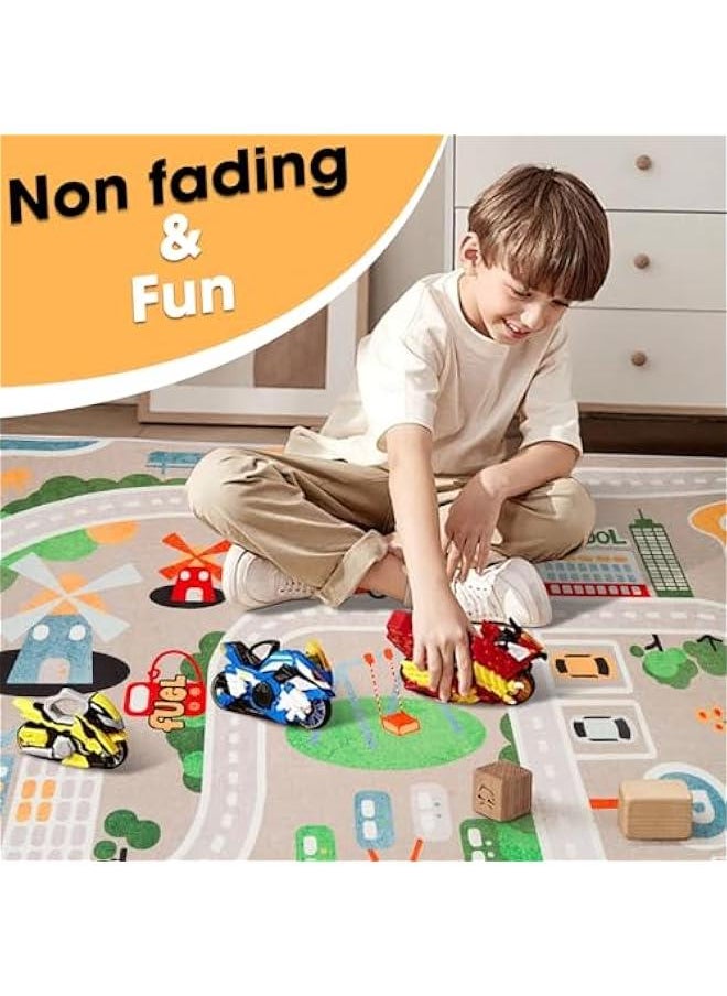 Generic - Kid Rug Carpet Playmat for Toy Cars and Train，Play Area Rug with Rubber Backing，Fun Throw Rug，Ideal Gift for Children Baby Bedroom Play Room(120×160cm/47×63in) - Image 1