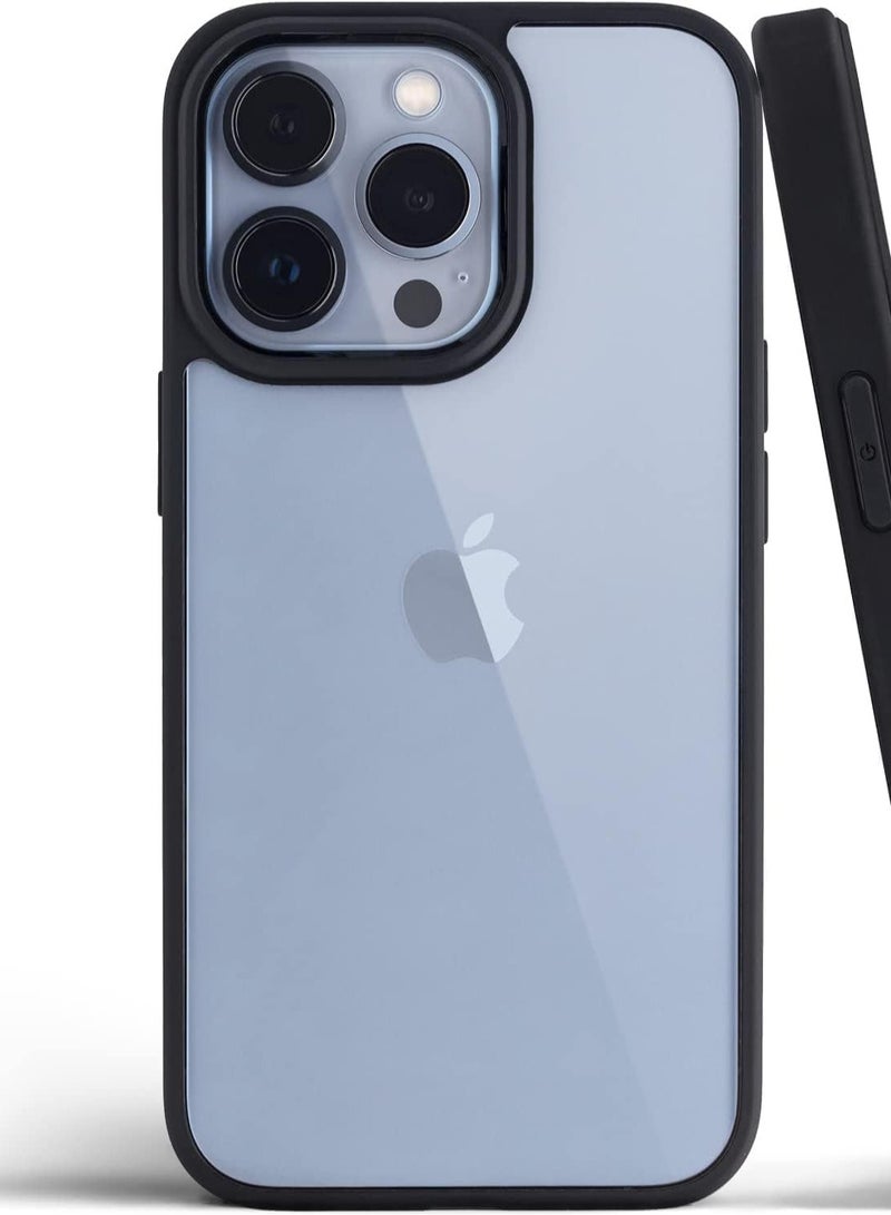 Magic Mask Magic Mask Q Series Clear Case Compatible Case Shockproof Hard PC +Soft Silicone Transparent Protective Slim Hard Back Cover with Silicone Frame for (Black, iphone 14 pro max)  - Image 3