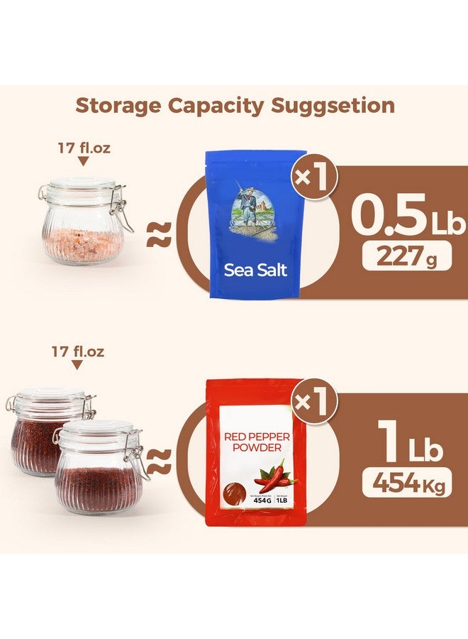 ComSaf Airtight Glass jar with lid 17oz, Glass Storage Containers with Lids, Small Canister, Mason Jars, Minimalist Jar for Kitchen Canning, Overnight Oats, Pickle, Spice, Set of 6 - Image 3