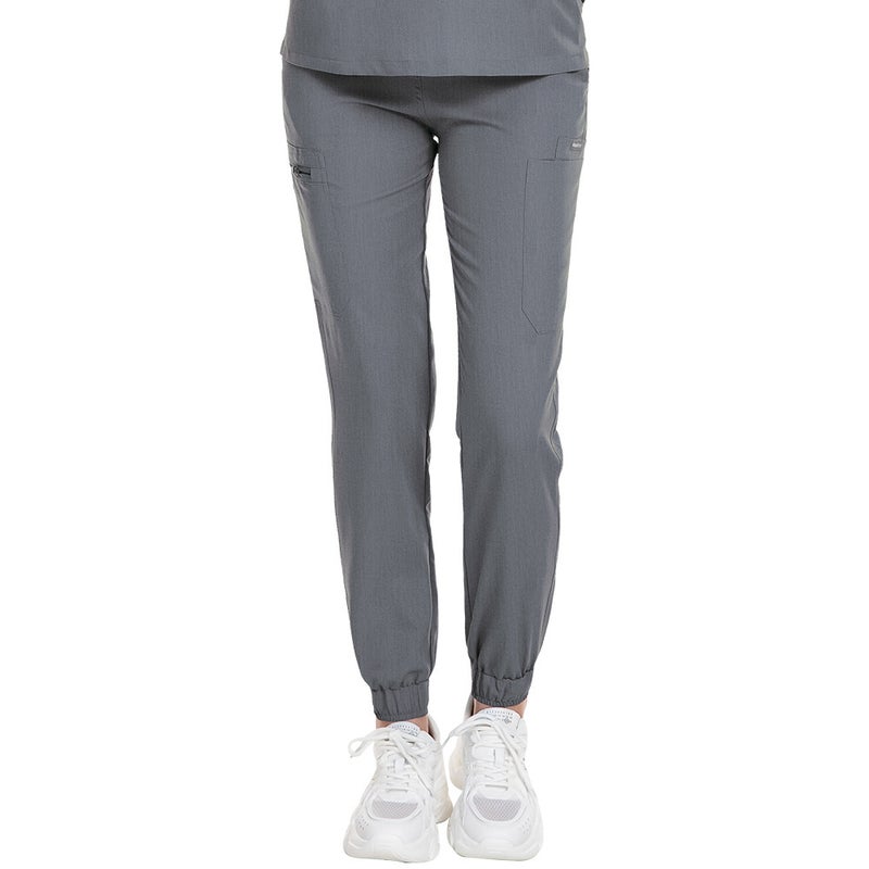 Summer Elastic Waist Nurse Trousers 1102008-Grey  - Image 1