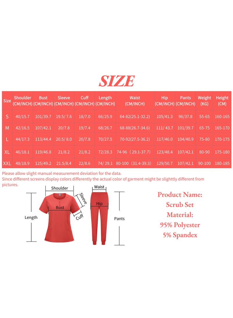 Loquat Womens Medical Scrubs Set Medical Uniform Set Black - Image 3