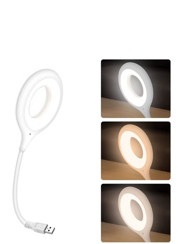 Voice Control USB Light for Laptop Keyboard, LED Reading Lamp Portable Small Night Light with Flexible Gooseneck for Power Bank and Computer